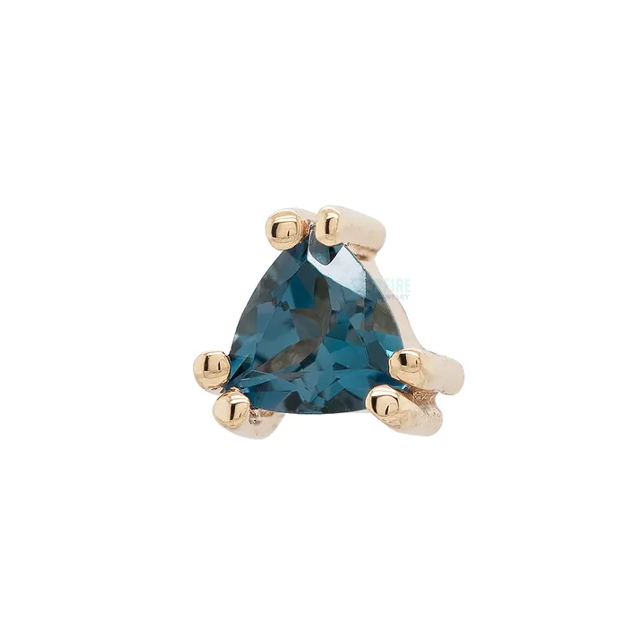 Body Vision BVLA Earrings threadless Tanti Pin in Gold with London Blue Topaz