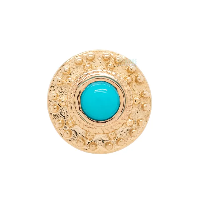 Body Vision BVLA Earrings Tiny Nanda Nostril Screw in Gold with Turquoise