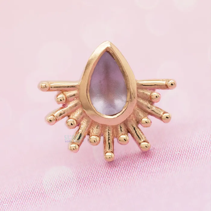 Body Vision BVLA Necklaces Borderline Threaded End in Gold with Sandblasted Light Amethyst