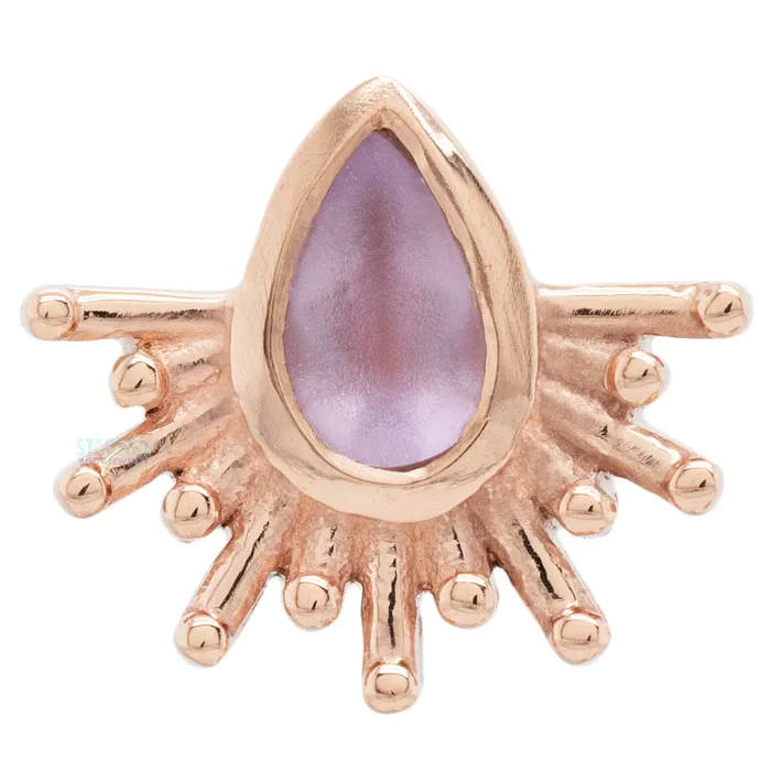 Body Vision BVLA Necklaces Borderline Threaded End in Gold with Sandblasted Light Amethyst