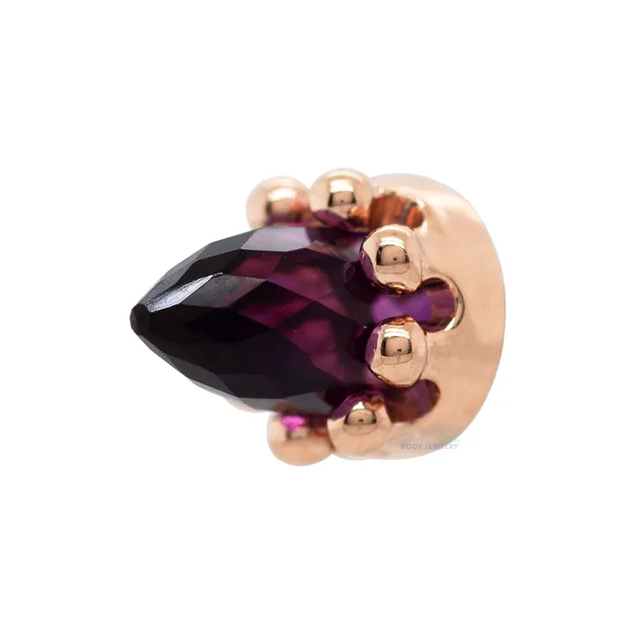 Body Vision BVLA Necklaces Crown Bullet Threaded End in Gold with Faceted Amethyst Body Vision BVLA Necklaces Crown Bullet Threaded End in Gold with Faceted Amethyst