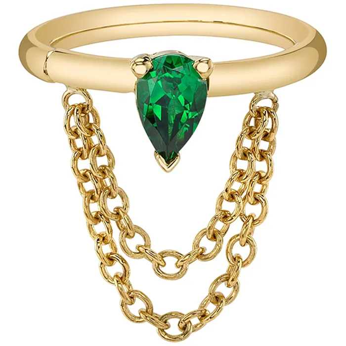 Body Vision BVLA Rings Call Me Hinge Ring in Gold with Chrome Tsavorite