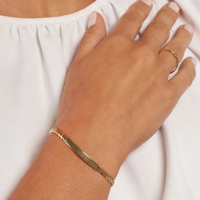 Bracelets Alexis Jae 14K Gold Engravable Bar Bracelet