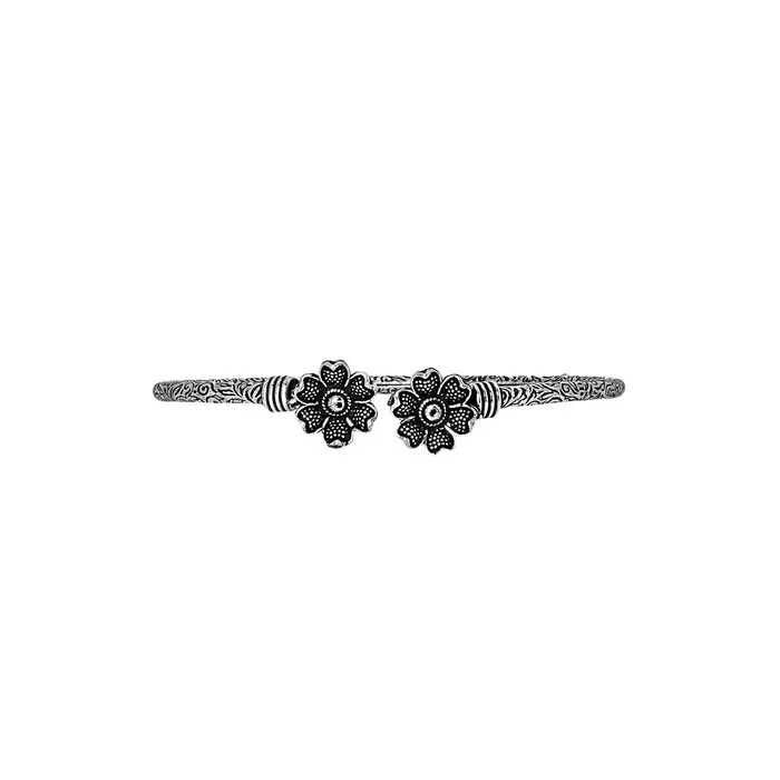Bracelets Teejh Aastha Silver Oxidised Floral Bracelet Teejh Bracelets Teejh Aastha Silver Oxidised Floral Bracelet Teejh