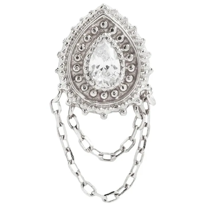 Buddha Jewelry Organics Necklaces threadless Deity End with Chains in Gold with CZ