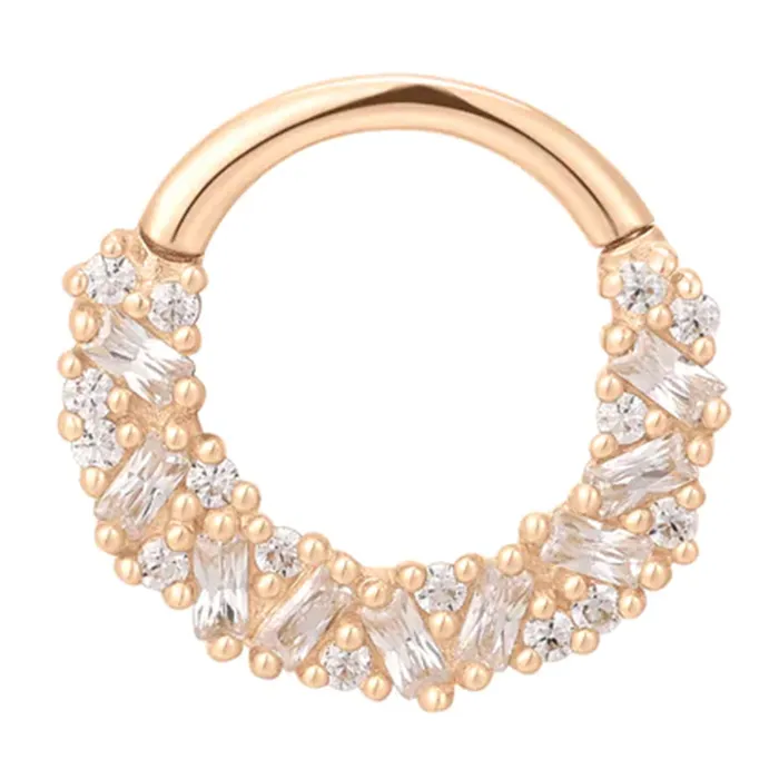 Buddha Jewelry Organics Petty Cash Hinge Ring Clicker in Gold with CZs Rings