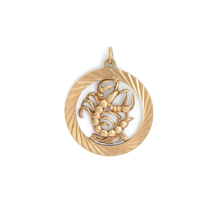 Charm Necklaces English Scorpio 9k Gold Charm Vintage