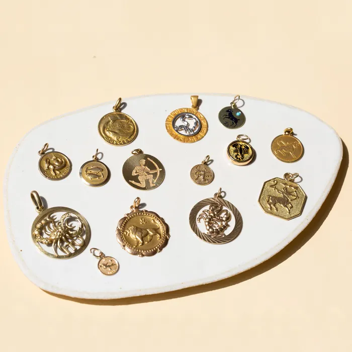 Charm Necklaces English Scorpio 9k Gold Charm Vintage
