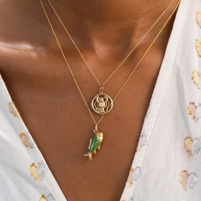 Charm Necklaces Vintage Scorpio 15k Gold Zodiac Charm