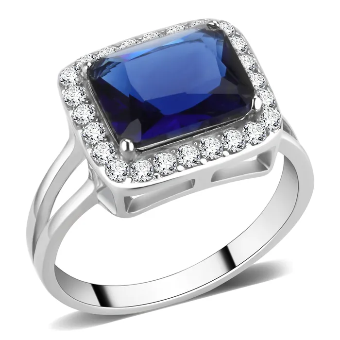 CJ3696 Wholesale Womens Stainless Steel High polished Synthetic Montana Royal Blue Ring Green Rings CJ3696 Wholesale Womens Stainless Steel High polished Synthetic Montana Royal Blue Ring Green Rings