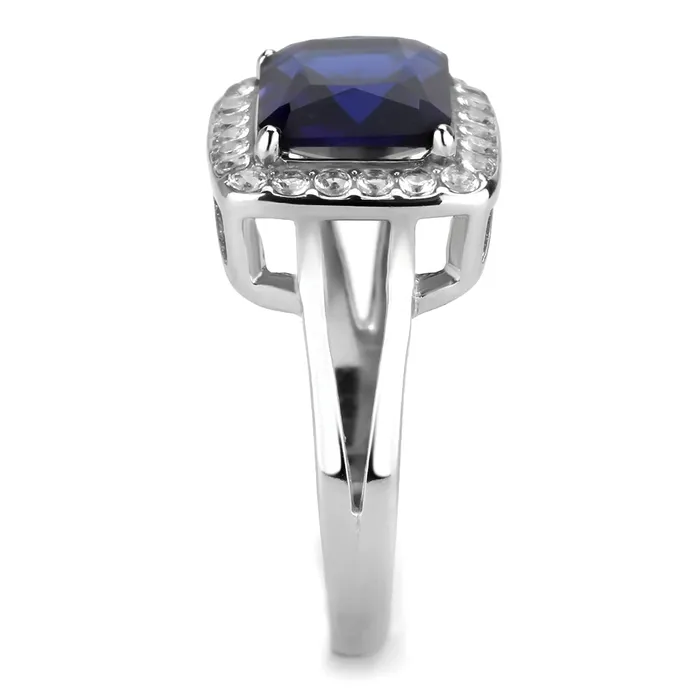 CJ3696 Wholesale Womens Stainless Steel High polished Synthetic Montana Royal Blue Ring Green Rings CJ3696 Wholesale Womens Stainless Steel High polished Synthetic Montana Royal Blue Ring Green Rings