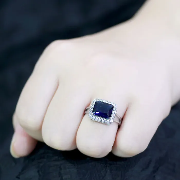 CJ3696 Wholesale Womens Stainless Steel High polished Synthetic Montana Royal Blue Ring Green Rings CJ3696 Wholesale Womens Stainless Steel High polished Synthetic Montana Royal Blue Ring Green Rings