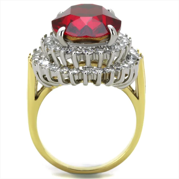 CJE1893 Siam Red Crystal Gold Plated Ring Green Rings CJE1893 Siam Red Crystal Gold Plated Ring Green Rings