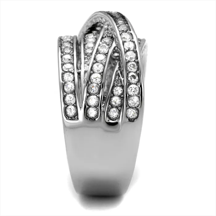 CJE2096 Cubic Zirconia Pave X Eternity Band Green Rings CJE2096 Cubic Zirconia Pave X Eternity Band Green Rings