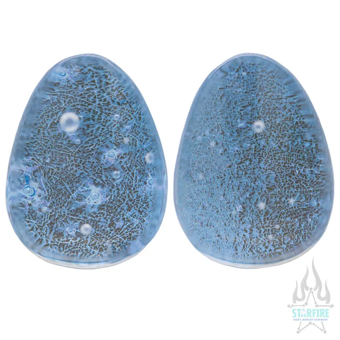 Deluxe Dichroic Glass Teardrop Plugs Gorilla Glass Earrings