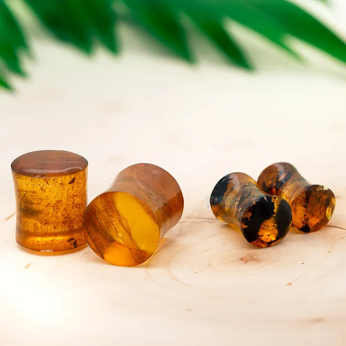 Diablo Organics Earrings Amber Plugs