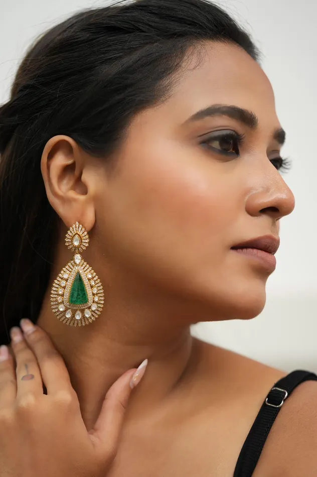 Earrings Attrangi Meghna Designer Long Indian Earring Earrings Attrangi Meghna Designer Long Indian Earring