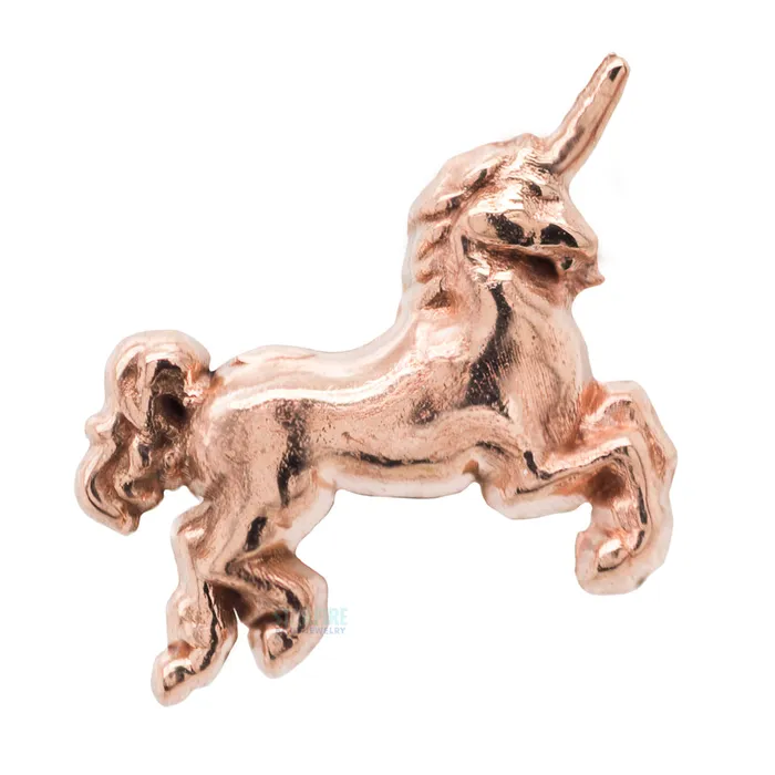 Earrings Body Gems Unicorn Threaded End in Gold