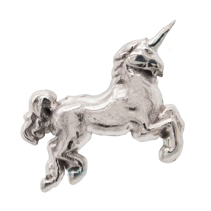 Earrings Body Gems Unicorn Threaded End in Gold