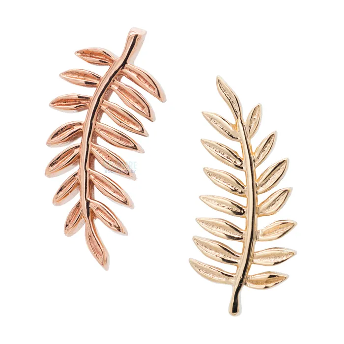 Earrings Body Vision BVLA Fern Threaded End in Gold