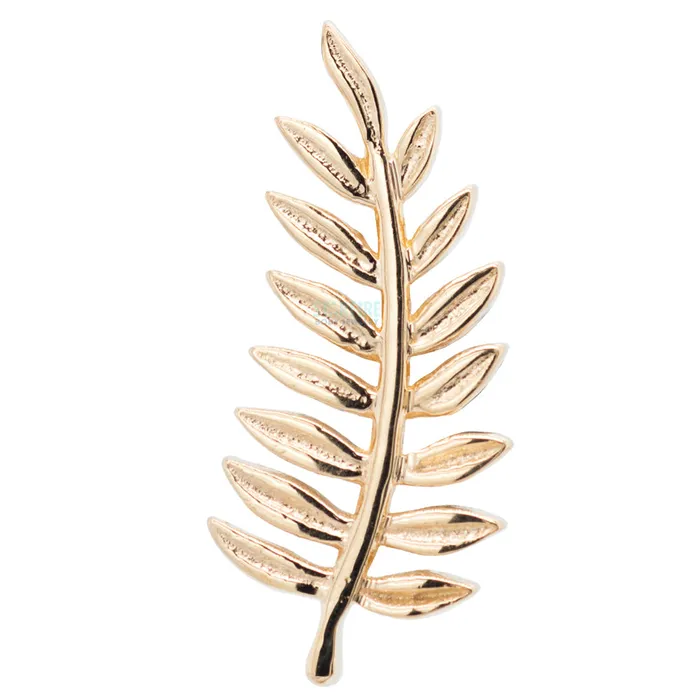 Earrings Body Vision BVLA Fern Threaded End in Gold