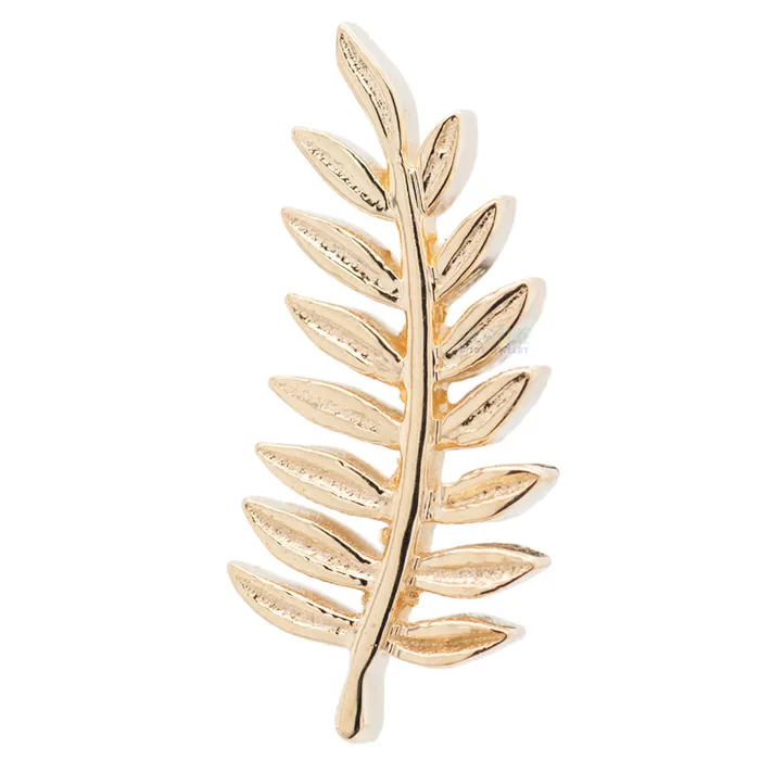 Earrings Body Vision BVLA Fern Threaded End in Gold