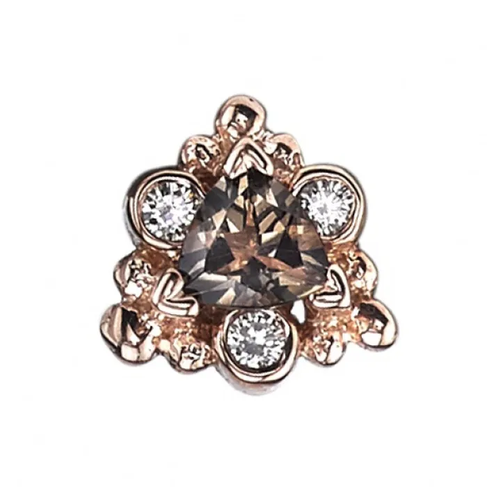Earrings Body Vision BVLA Helana Threaded End in Gold with Smoky Quartz DIAMONDS
