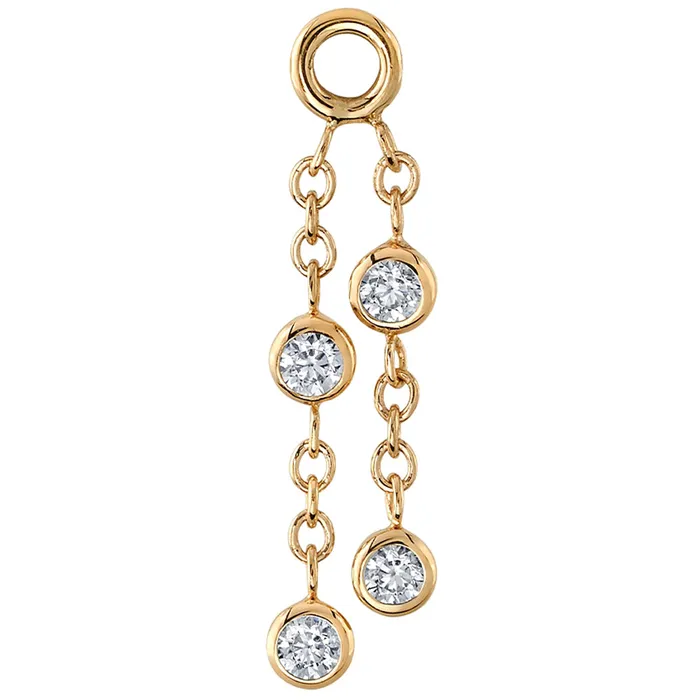 Earrings Body Vision BVLA Mischief Chain Charm in Gold with DIAMONDS