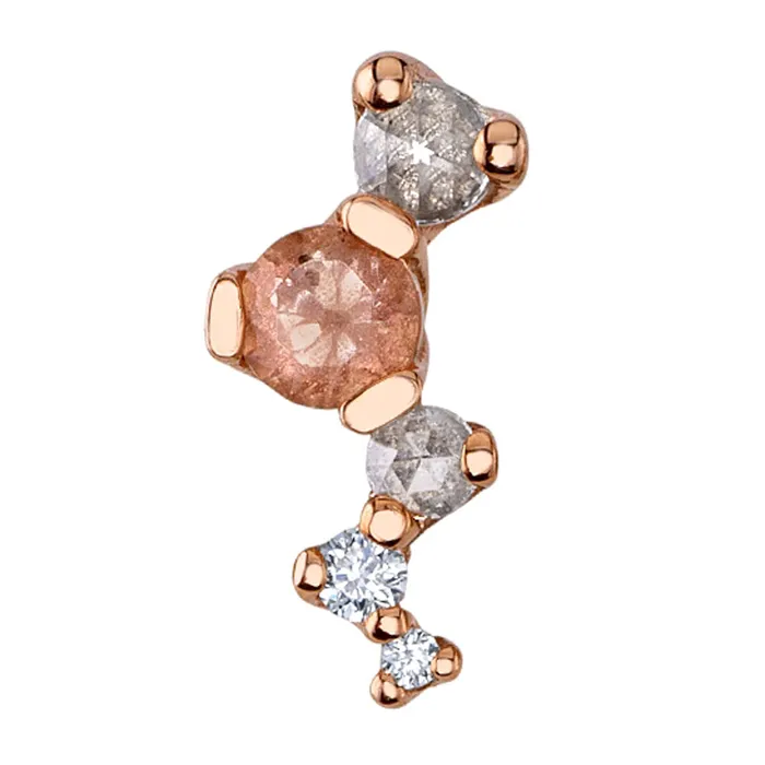 Earrings Body Vision BVLA Ripple Threaded End in Gold with Oregon Sunstone Diamonds Earrings Body Vision BVLA Ripple Threaded End in Gold with Oregon Sunstone Diamonds