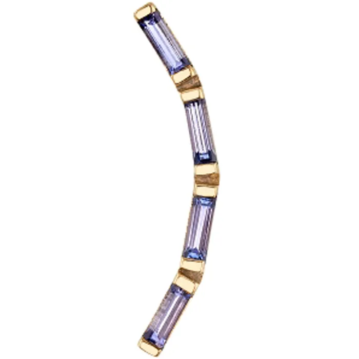 Earrings Body Vision BVLA Trix 4 Threaded End in Gold with Tanzanite