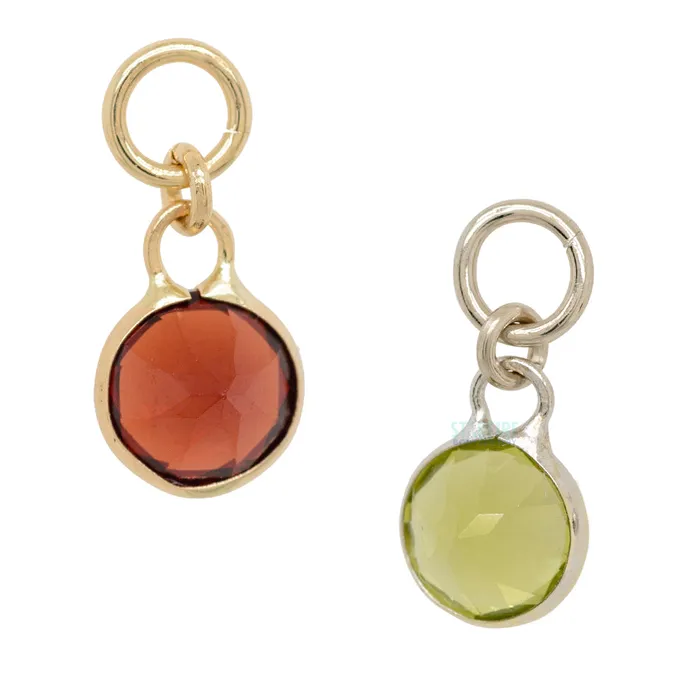 Earrings Brilliant Charm in Gold with Gemstones Hialeah Fine Jewelry
