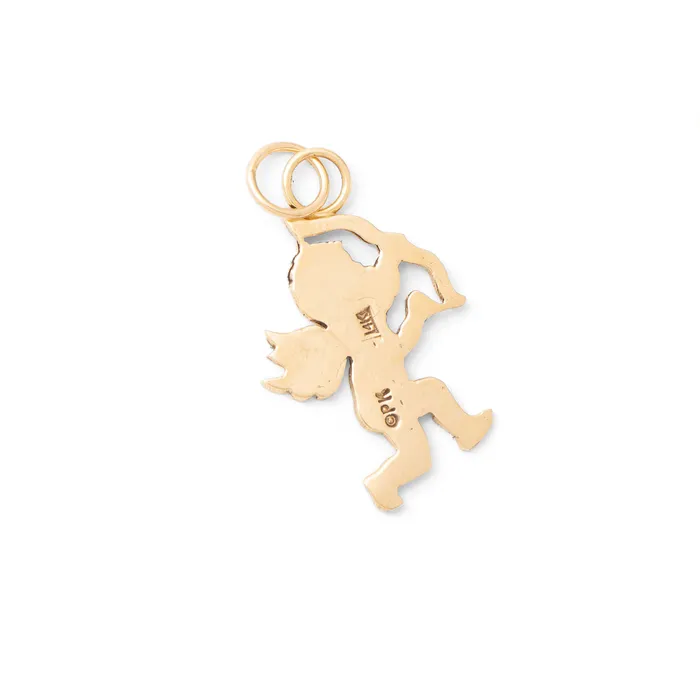 Earrings Cherub 14k Gold Charm Vintage