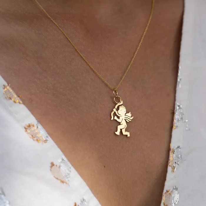 Earrings Cherub 14k Gold Charm Vintage
