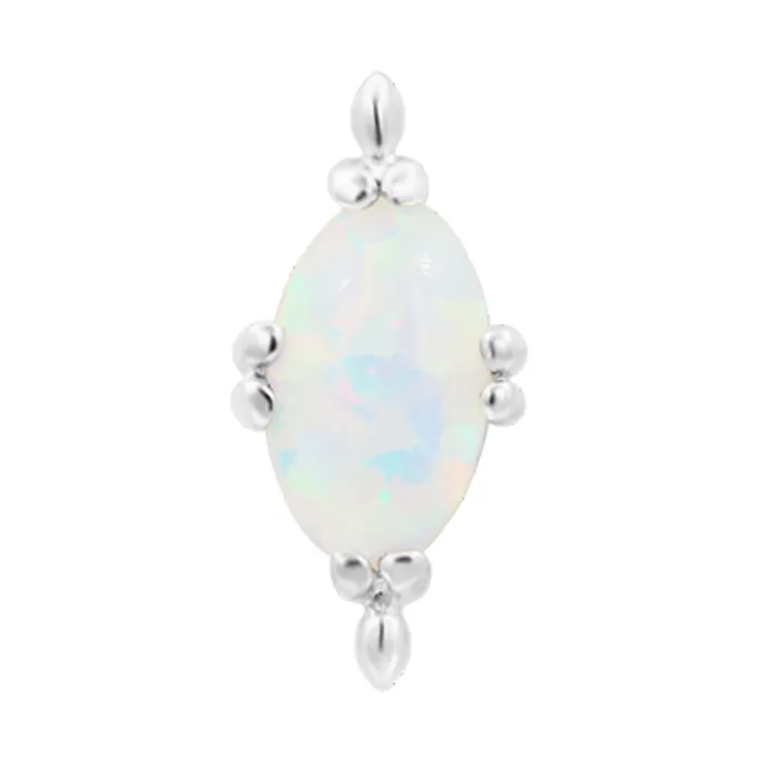 Earrings Junipurr Jewelry threadless Xara End in Gold with Oval Opal Cabochon