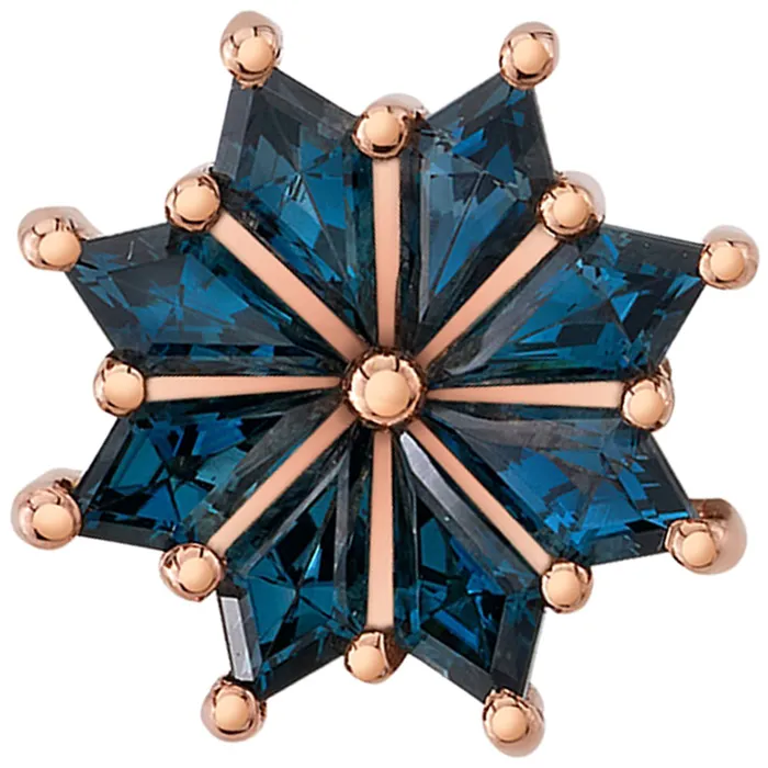 Earrings Pablo Threaded End in Gold with London Blue Topaz Body Vision BVLA