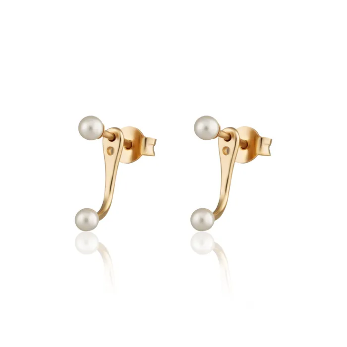 Earrings Scream Pretty Pearl Dot Ear Jacket Stud Earrings