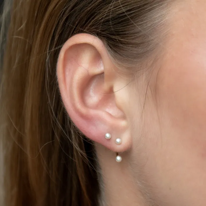 Earrings Scream Pretty Pearl Dot Ear Jacket Stud Earrings