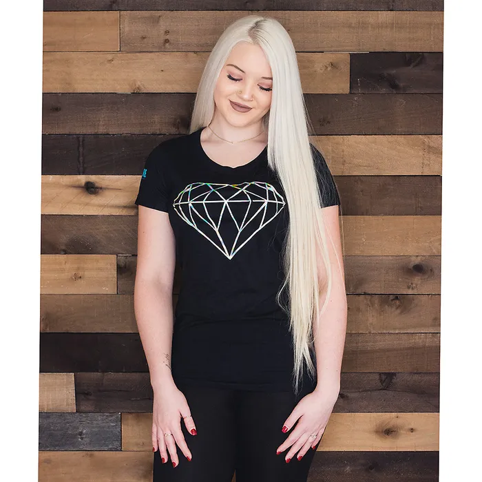 Earrings Starfire Body Jewelry Company Starfire Body Jewelry Company Holographic Diamond Ladies Tee