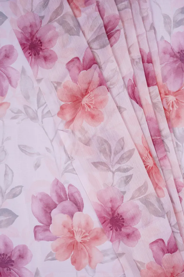Earrings Teejh Blush Blossom Dream Digital Print Chiffon Saree Teejh