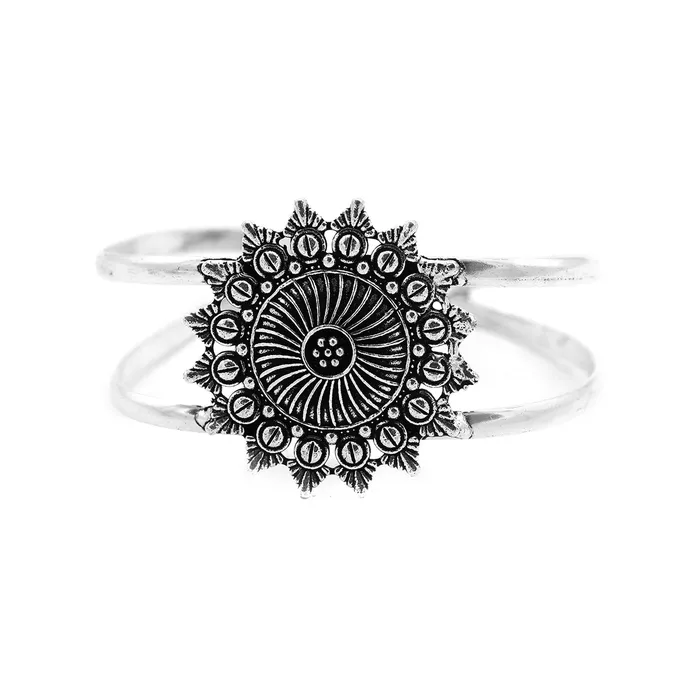 Earrings Teejh Kimaya Mandala Silver Oxidized Cuff Earrings Teejh Kimaya Mandala Silver Oxidized Cuff
