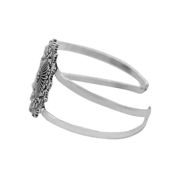 Earrings Teejh Kimaya Mandala Silver Oxidized Cuff Earrings Teejh Kimaya Mandala Silver Oxidized Cuff