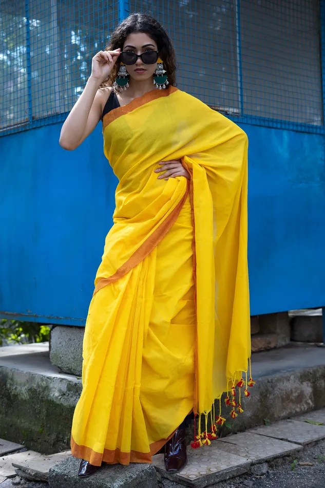 Earrings Teejh Teejh Kaira Yellow Mulmul Saree