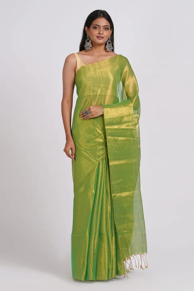 Earrings Teejh Teejh Trishika Green Tissue Saree