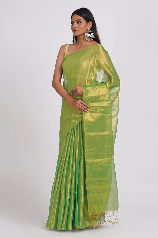 Earrings Teejh Teejh Trishika Green Tissue Saree