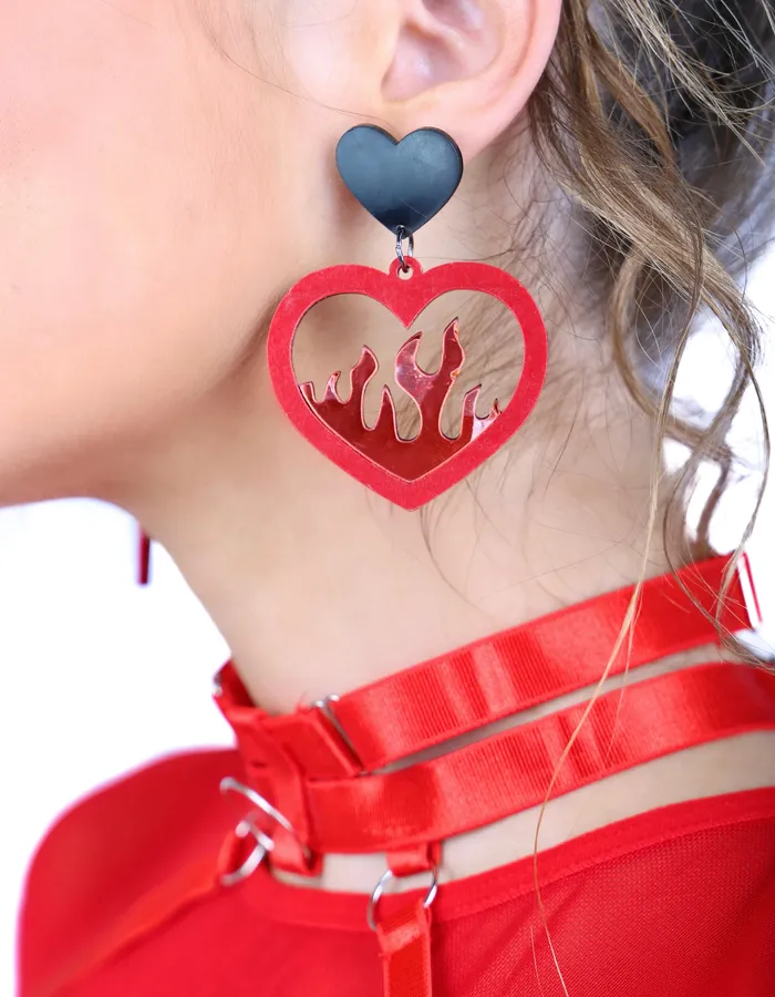 Earrings THE LUMI SHOP Fiery Hearts Earrings