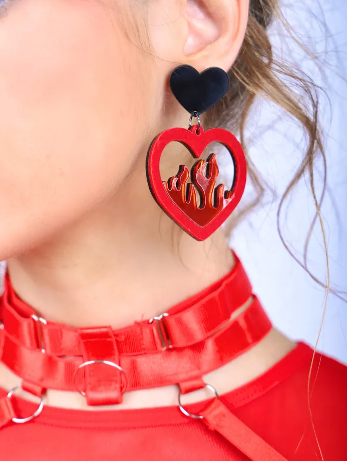 Earrings THE LUMI SHOP Fiery Hearts Earrings Earrings THE LUMI SHOP Fiery Hearts Earrings
