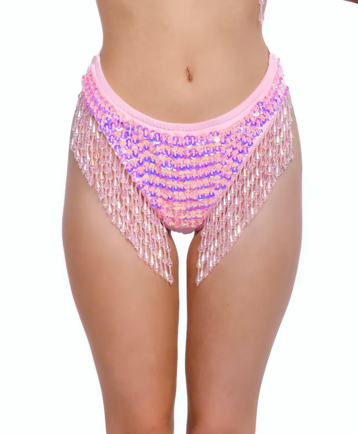 Earrings THE LUMI SHOP Hand Stitched Sequin Bottoms Barbie Pink