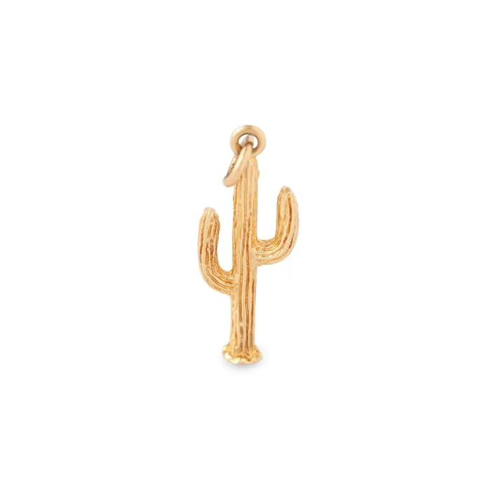 Earrings Vintage Cactus 14k Gold Charm