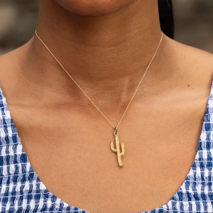 Earrings Vintage Cactus 14k Gold Charm