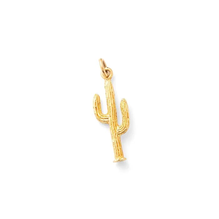 Earrings Vintage Cactus 14k Gold Charm